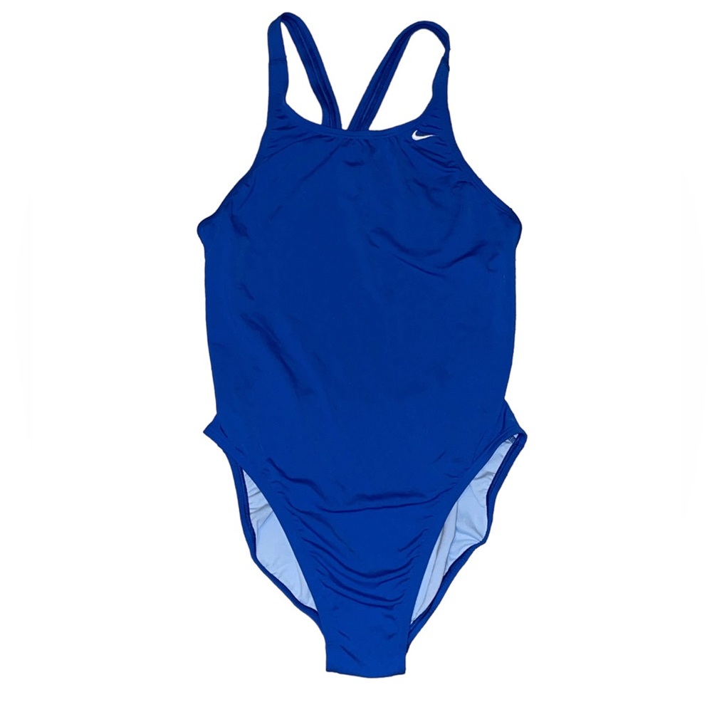 NWT Nike Solid Racerback Royal Blue One Piece Swimsuit Women’s Size 14